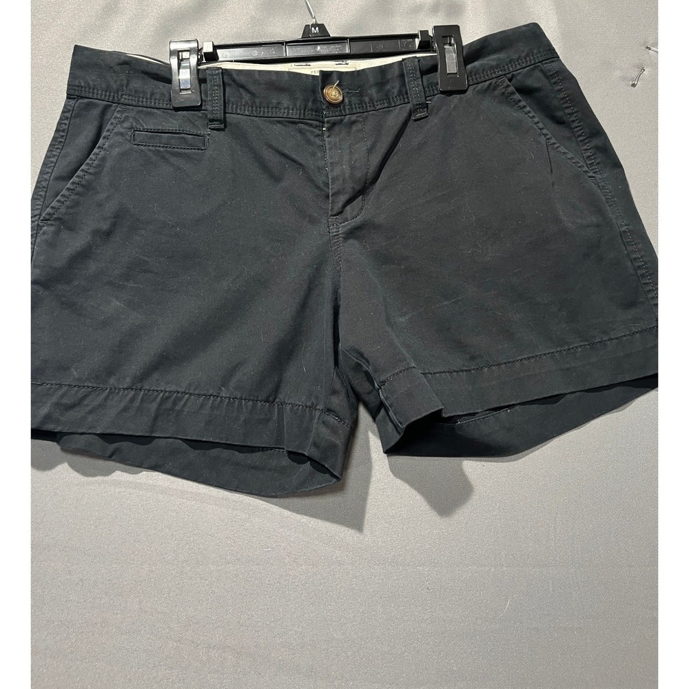 Old Navy Favorite Khakis Perfect 5 Inch Shorts Black Low Rise Chino Size 8 -0148